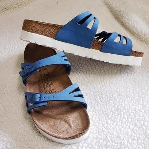 Birkenstock Birki's Blue Platform Two Strap Sandal